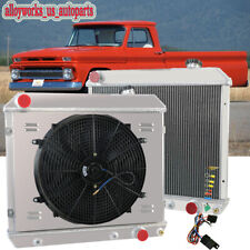 4 Row Radiator Shroud Fan Kits For 1963-1966 1965 Chevy C10 C20 C30 Truck Pickup picture