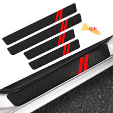 4x For Dodge Challenger Coupe Red Car Door Sill Plate Step Threshold Covers picture