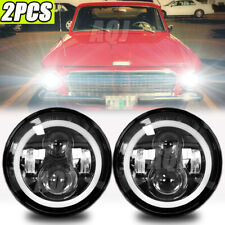 2pcs 7Inch Round Led Headlight Hi-Lo Beam DRL FitFor Plymouth Valiant 1963-1976 picture