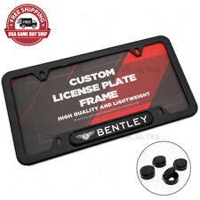 Gloss Black Front or Rear Bentley Logo Emblem License Plate Frame Cover Gift picture