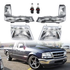 Corner Bumper Signal Lamps+LED Strip Headlights For Ford Ranger 1998 1999 2000 picture