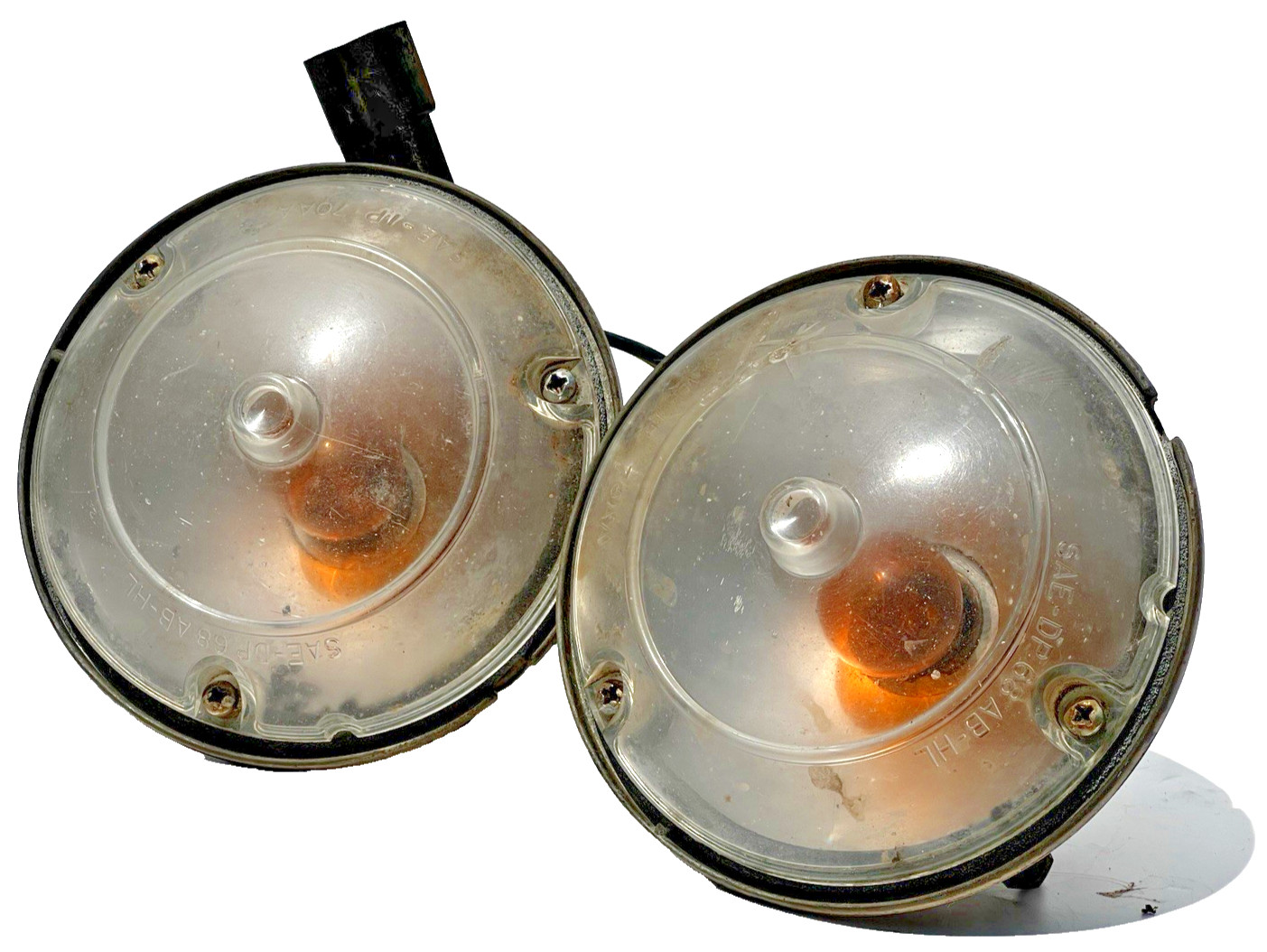 1972 73 74 AMC HORNET JAVELIN AMX PARK LIGHT LENS HOUSINGS TURN SIGNAL PAIR