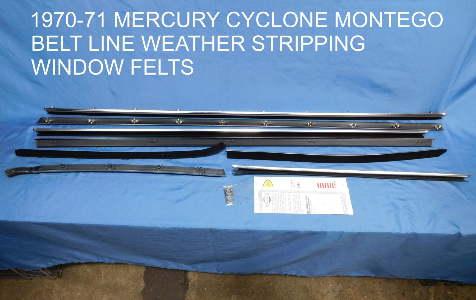 1970 1971 Mercury Cyclone Montego Belt line weatherstripping window felts sweeps