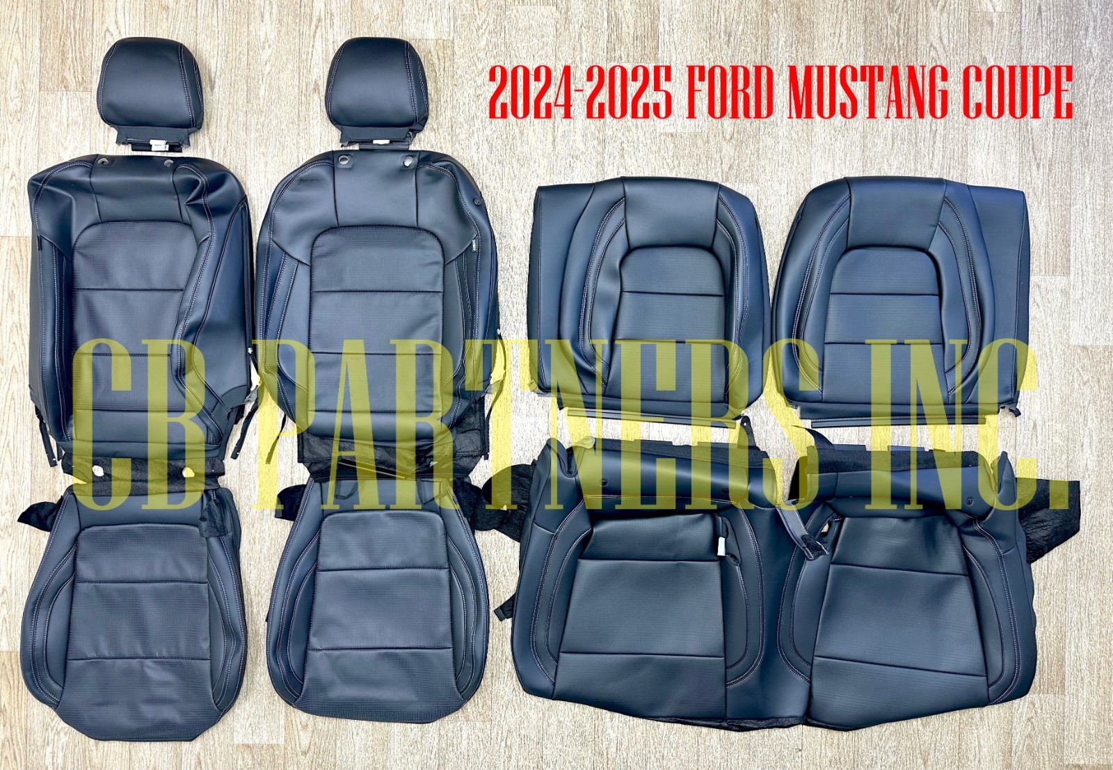 2024-2026 ORIGINAL FORD MUSTANG COUPE BLACK LEATHER SEAT UPHOLSTERY NEW TAKEOFF
