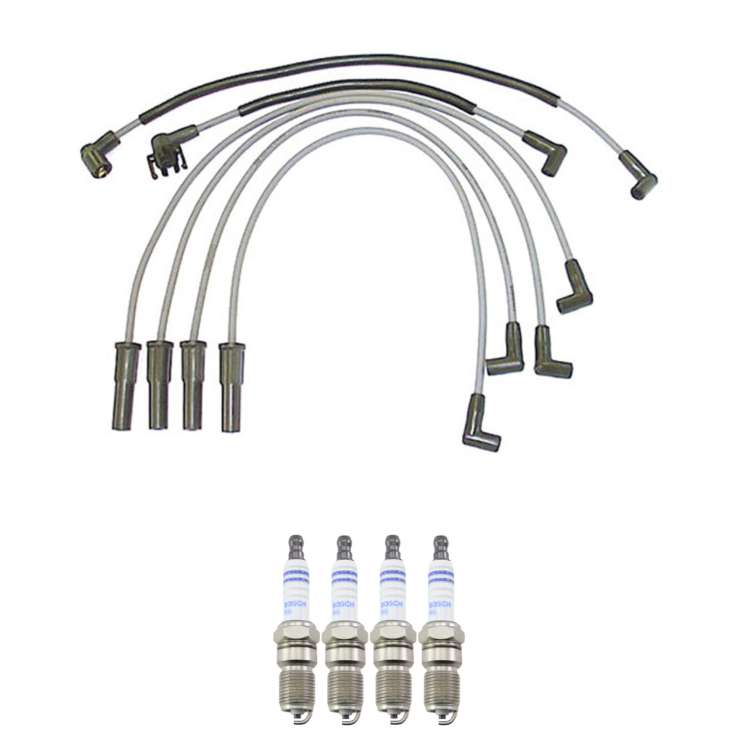 Denso Ignition Wires and Bosch Spark Plugs Kit for Mercury Marquis 2.3L L4 LPG
