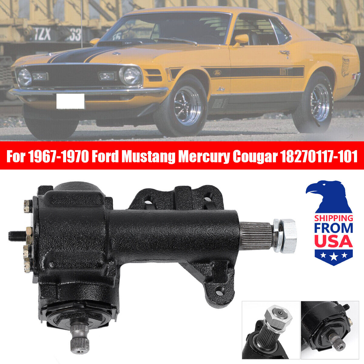 Manual Steering Gear Box For 1967-1970 Ford Mustang Mercury Cougar 18270117-101`