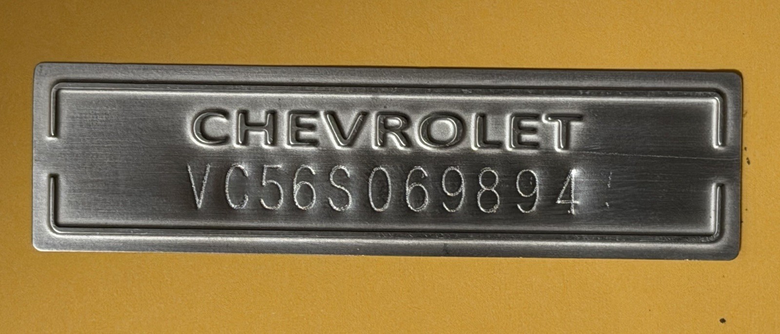 CHEVY CHEVROLET DOOR DASH TAG DATA SERIAL NUMBER PLATE Stamped w/ Your VI#
