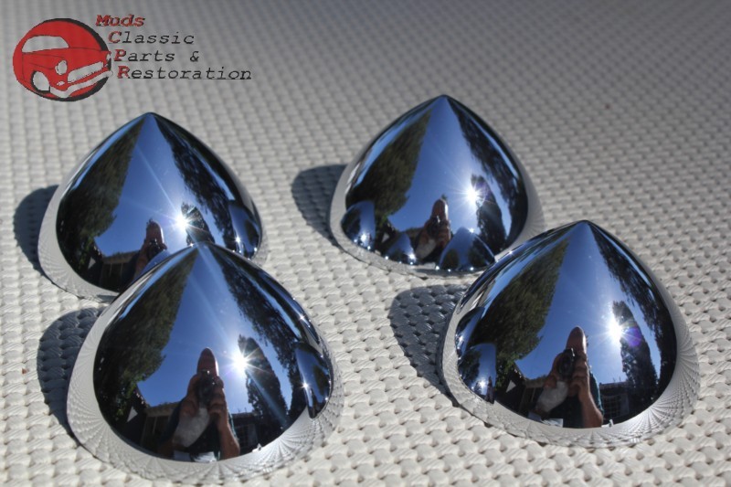 Center Mounted Custom Car Truck Hub Cap Bullet Noses Set of 4 Hot Rat Street Rod