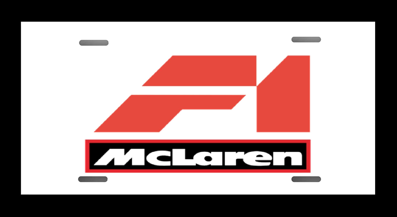 Aluminum white Plate TAG 6''x 12''  Made in USA FOR McLaren F1