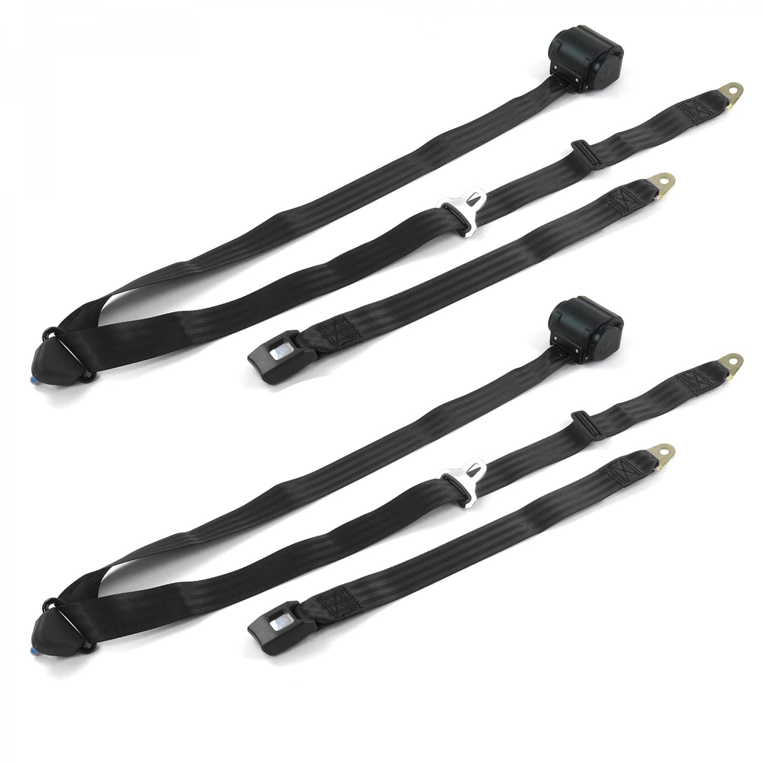 AMC Matador 1971 - 1978 Standard 3pt BK Retract Bucket Seat Belt Kit-2 Belts 