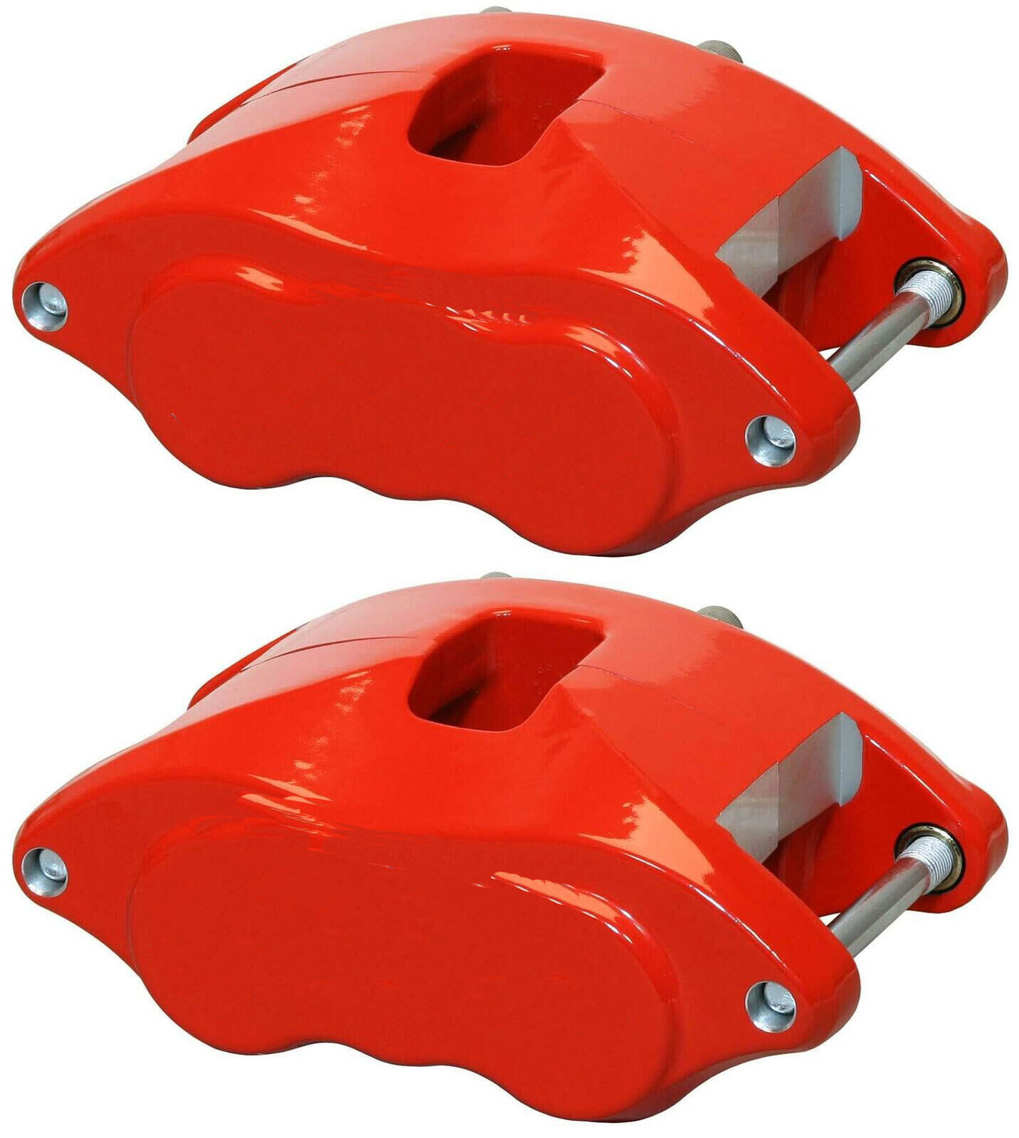 GM Muscle car 2 pistons forged aluminum red calipers & pads