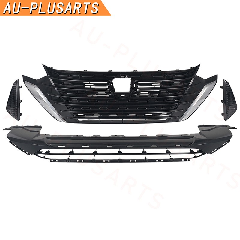 For Nissan Sentra S SV 2024 2025 Front Bumper Upper Lower Grille Fog Light Cover