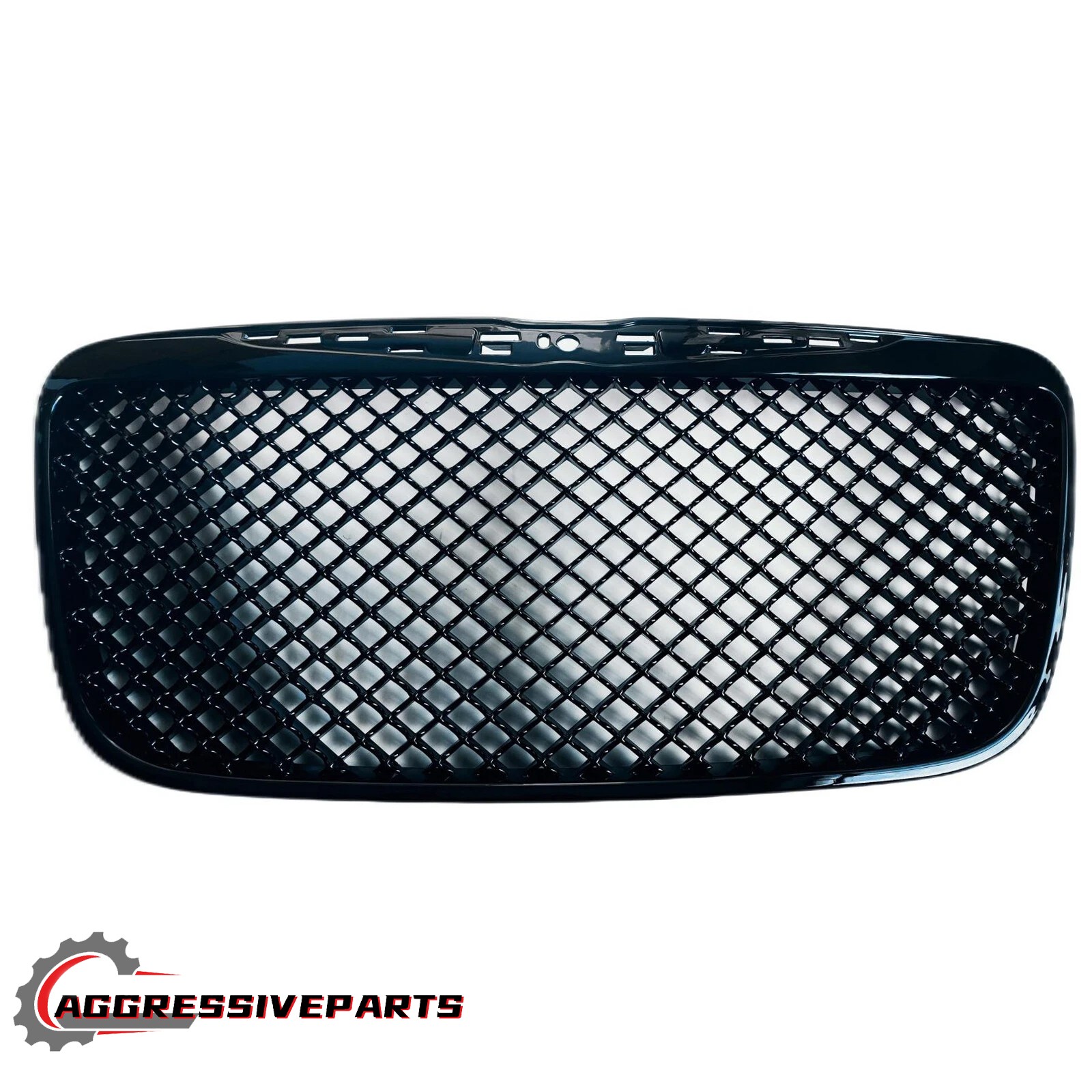 Grill For 2011-2014 Chrysler 300 300C Mesh Style Front Grille Gloss Black- ABS