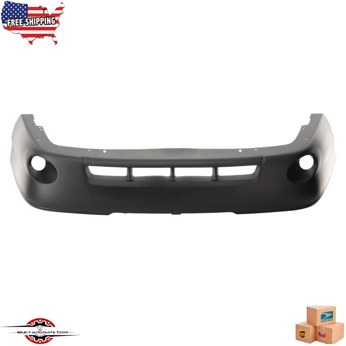 Fits 2003-2004 Mercury Marauder Front Bumper Cover with Fog Lamp Holes Primed
