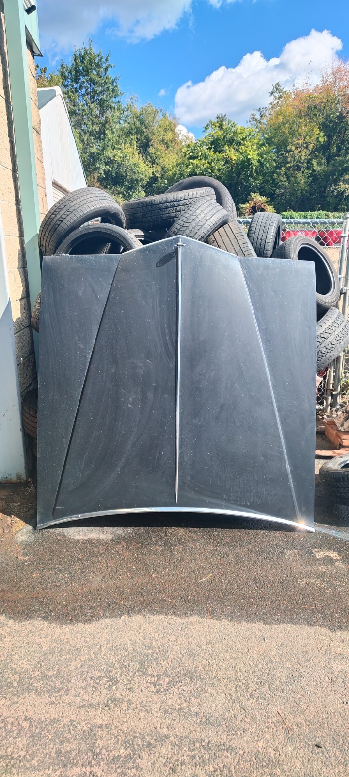1980 Pontiac Bonneville Hood Black with Chrome Trim and Emblem