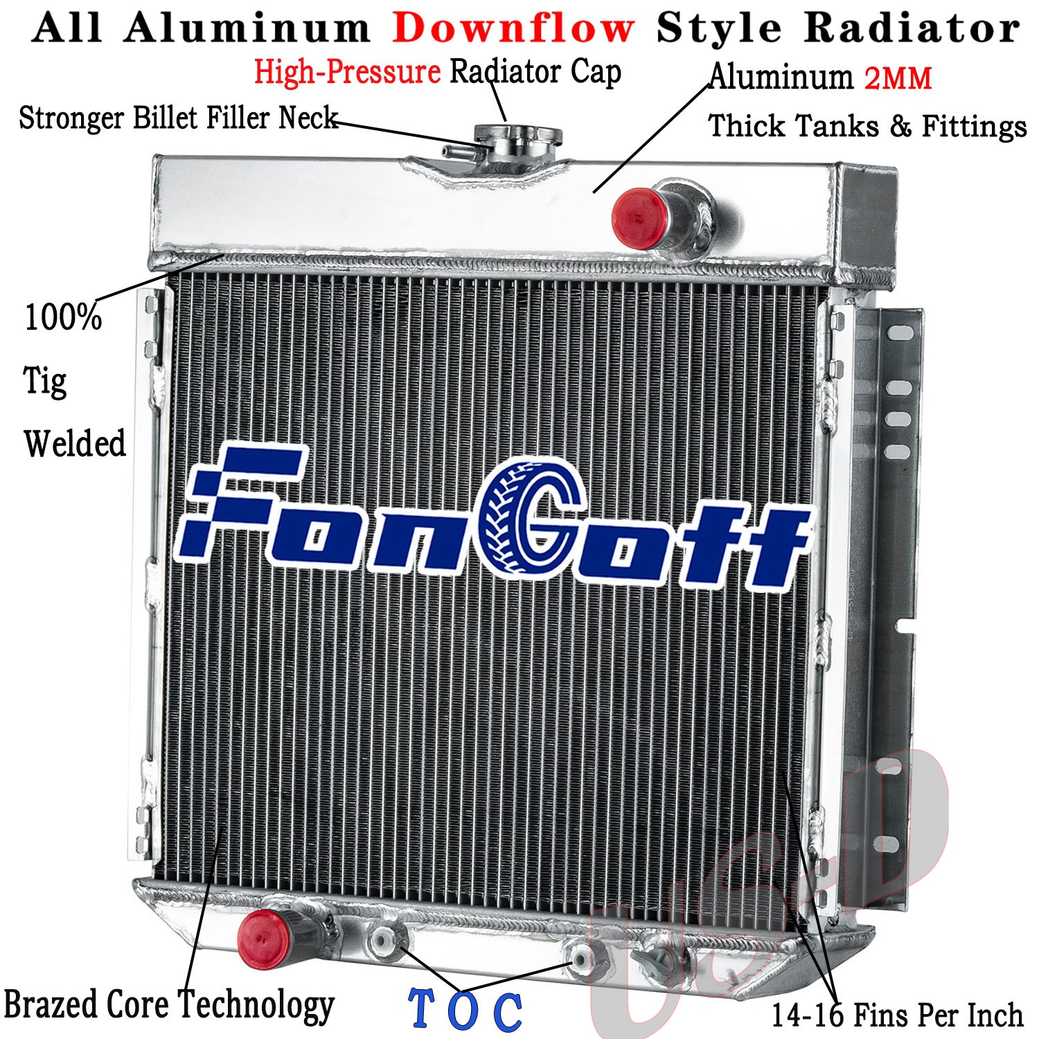 3-Row Radiator for 1967-73 Ford Mustang Maverick /1971-72 Mercury Comet 2.8L AT