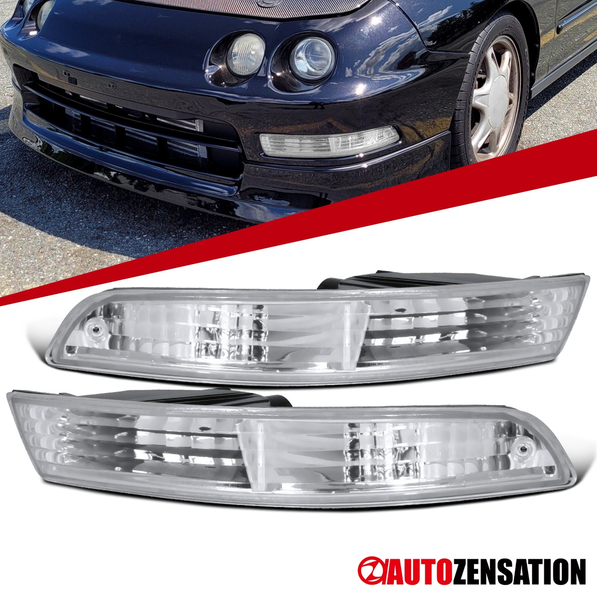 Fit 1994-1997 Acura Integra Front Bumper Lights Parking Signal Lamps Left+Right