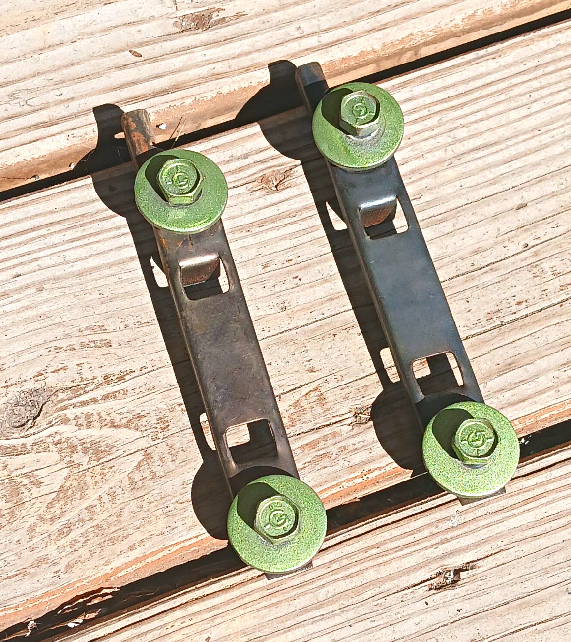 1970 to 1972 Dodge Dart Swinger Trunk Lid Hinge Retainers with Bolts 