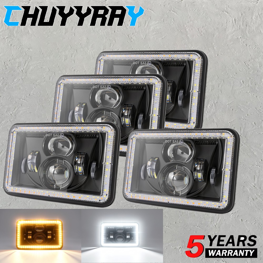4PCS 4X6\\\'\\\' inch LED Headlights Hi/Lo For Pontiac Trans Am 98-2002 Projector