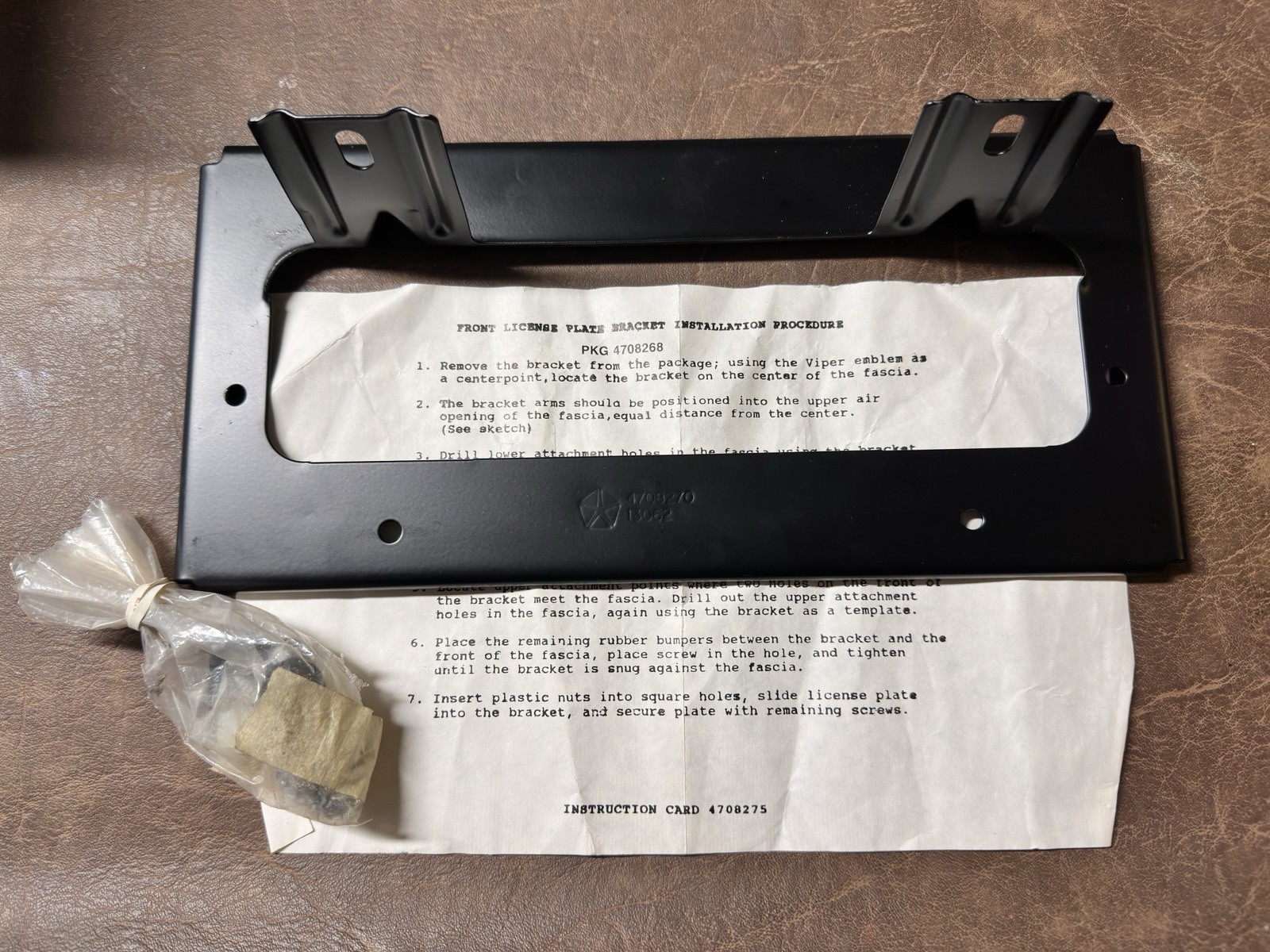 Dodge Viper Mopar, License Plate Bracket, PN#4708270