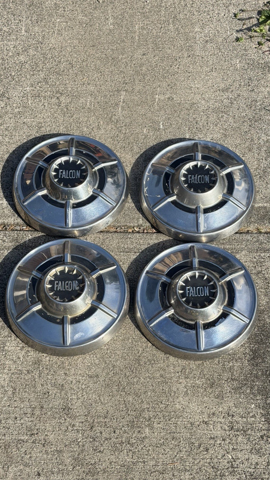 Set Of 4 OEM 1964-65 Ford Falcon Fairlane Ranchero 9.5 Inch  Hubcaps 13” Great