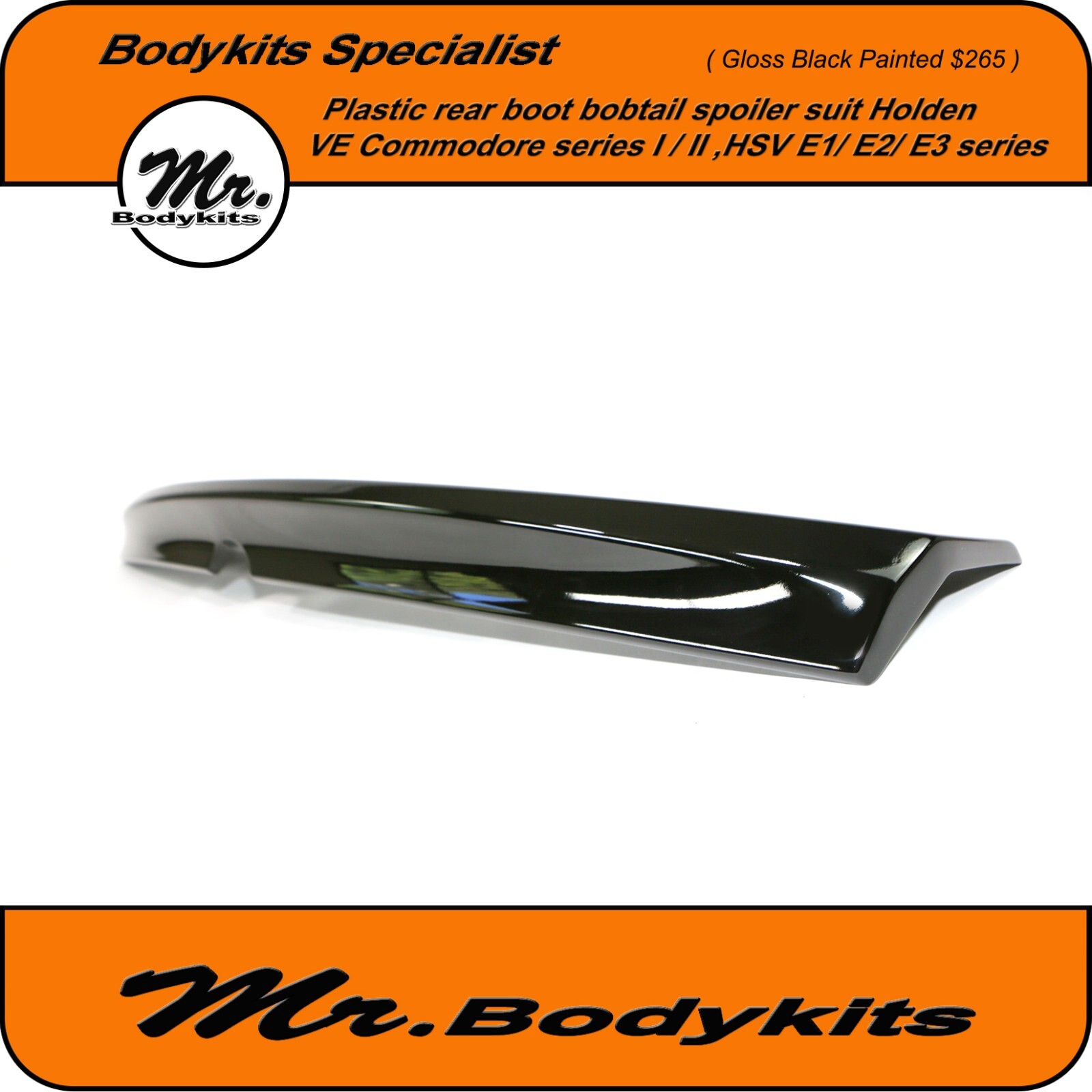 GLOSS BLACK REAR BOOT SPOILER BOBTAIL WING FOR VE OMEGA/CALAIS/BERLINA/COMMODORE