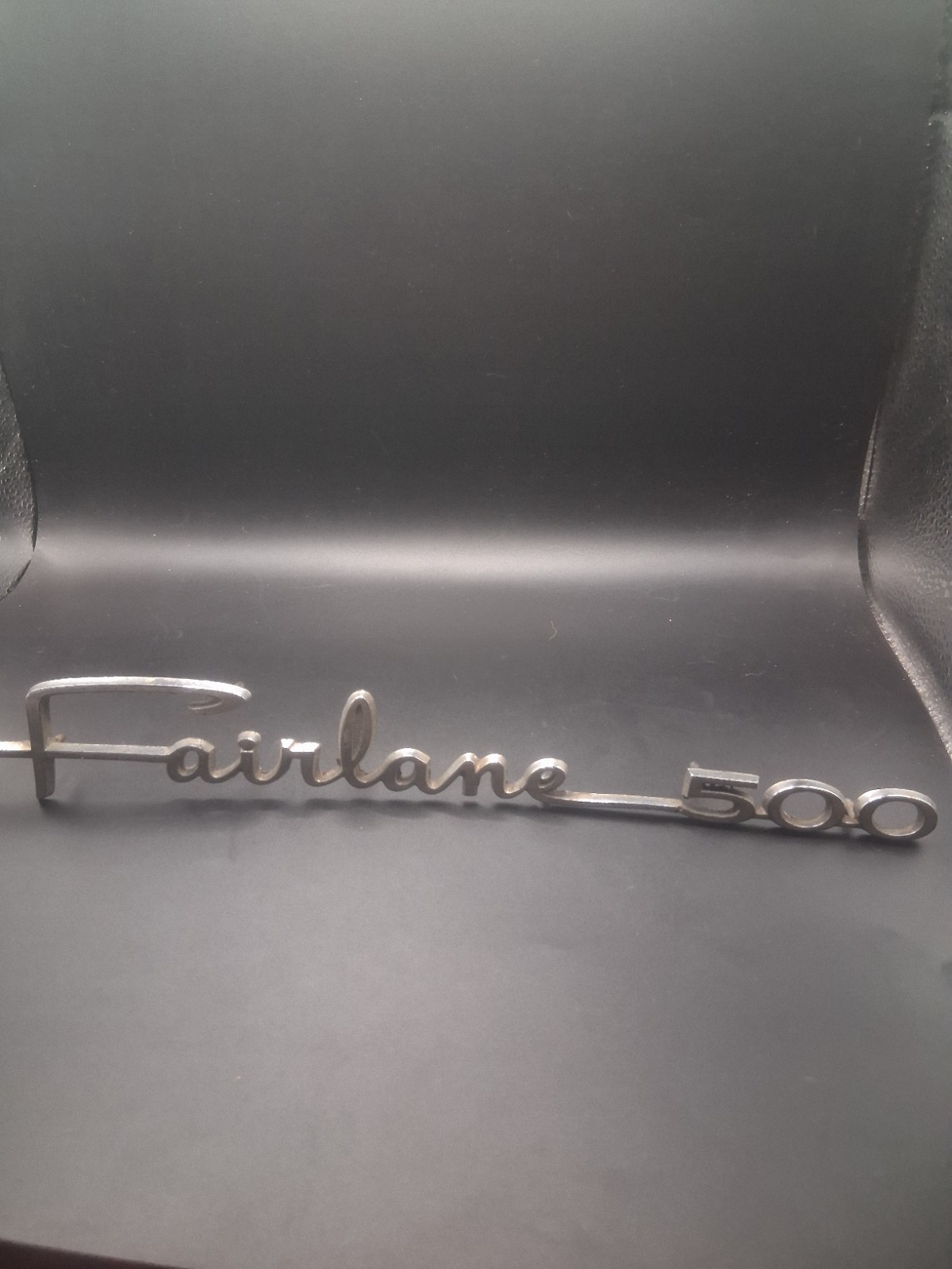 Ford Fairlane 500 Fender Emblem Vintage Script 1960  FAIRLANE 500