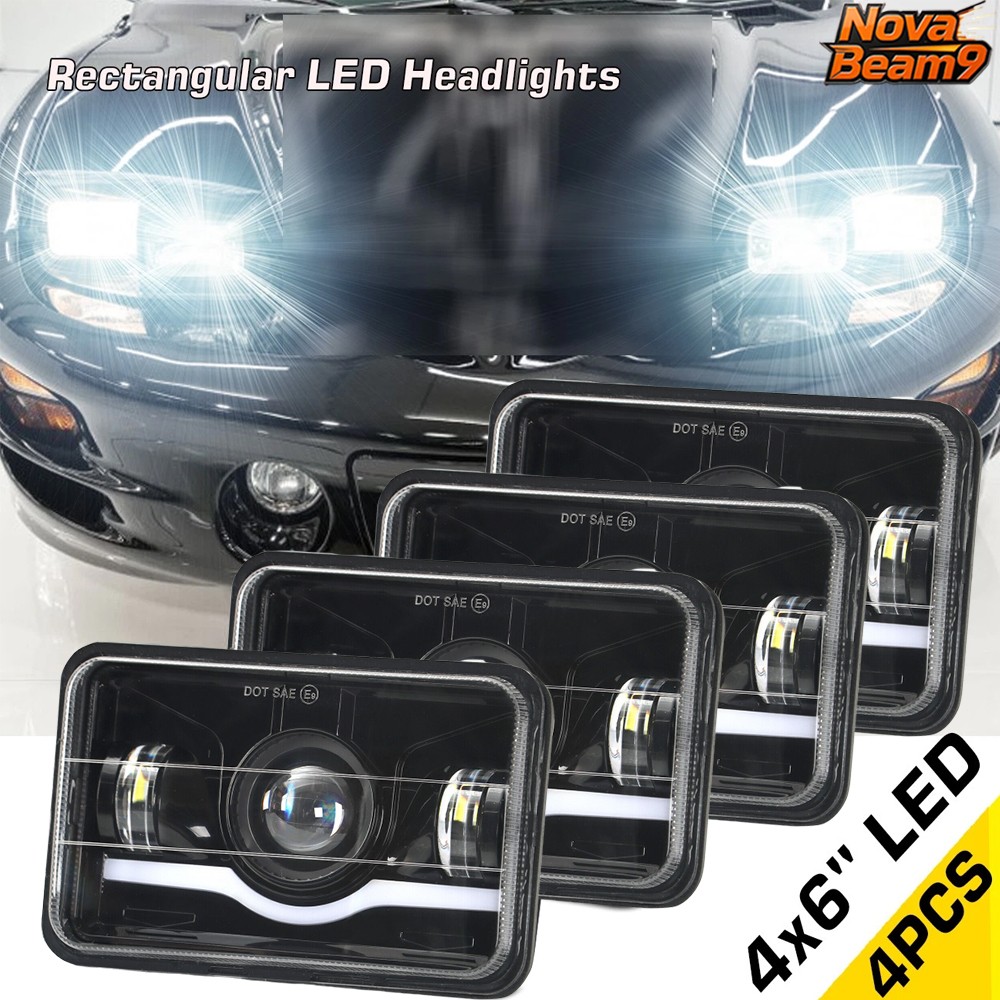 4PCS 4X6'' inch LED Headlights Hi/Lo For Pontiac Trans Am 98-02 Projector