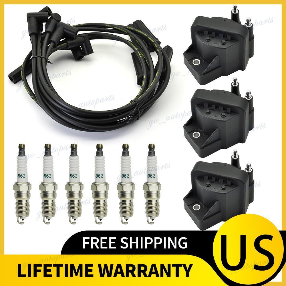 6x Iridium Spark Plug 3x DR39 Ignition Coil + Wires For 96-08 Buick Lucerne 3.8L